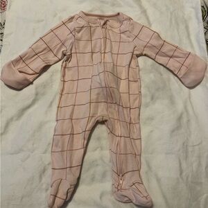 Cloud Island Pink Checkered Kids Footie